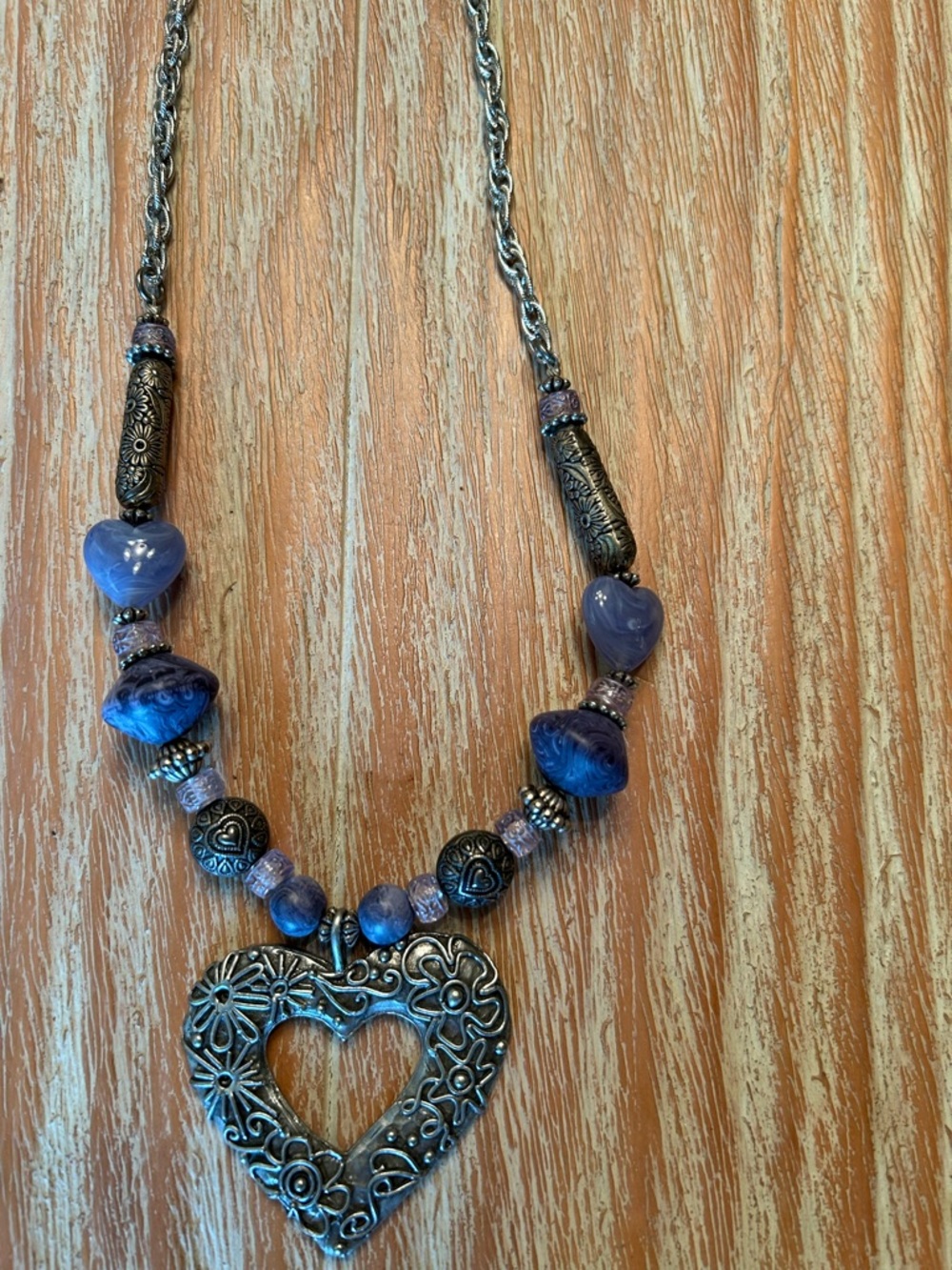 Sunflower Pendant Necklace in Silver with Purple Cord - Women's Jewelry - Picture 4 of 5